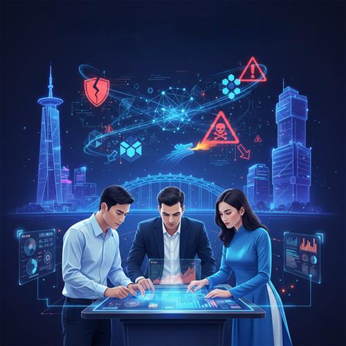 Minh họa 7 rủi ro đặc thù khi đầu tư vào startup fintech và tác động đến an toàn, công nghệ, giao dịch."