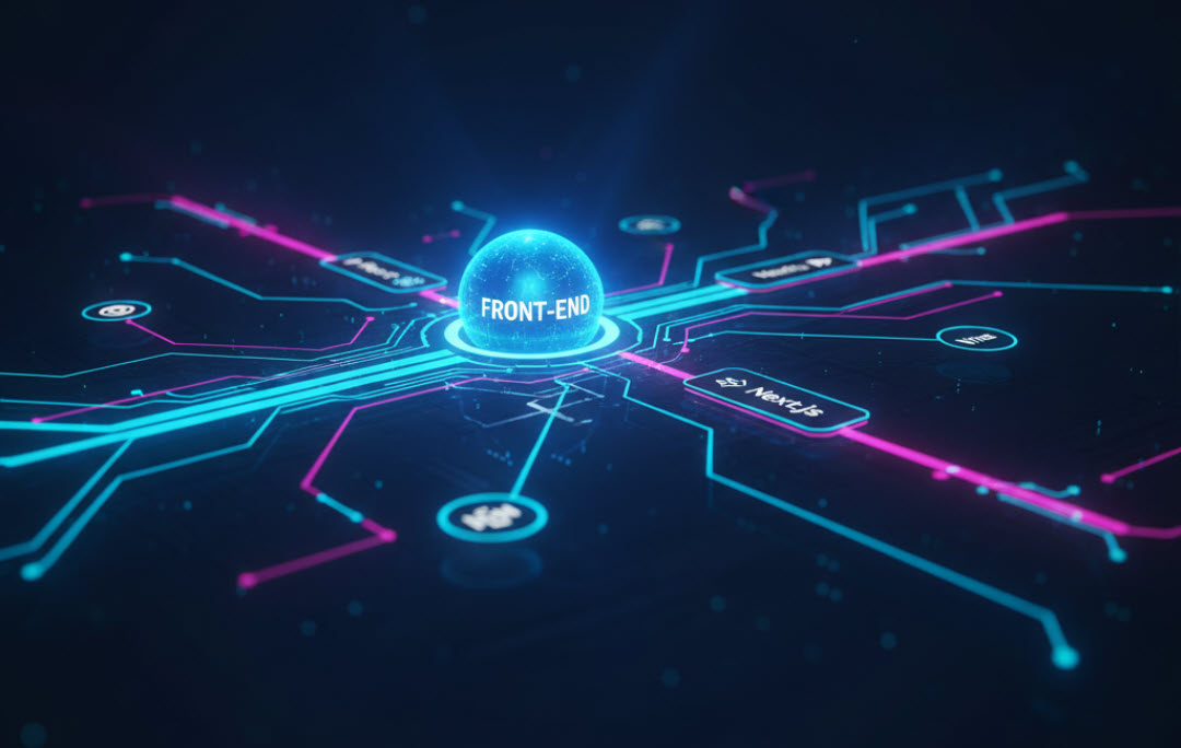Bản đồ công nghệ Front End 2025 chi tiết. Phân tích React, Next.js, Vite, TypeScript, Micro Frontends, Performance, và Accessibility. Lộ trình phát triển toàn diện.