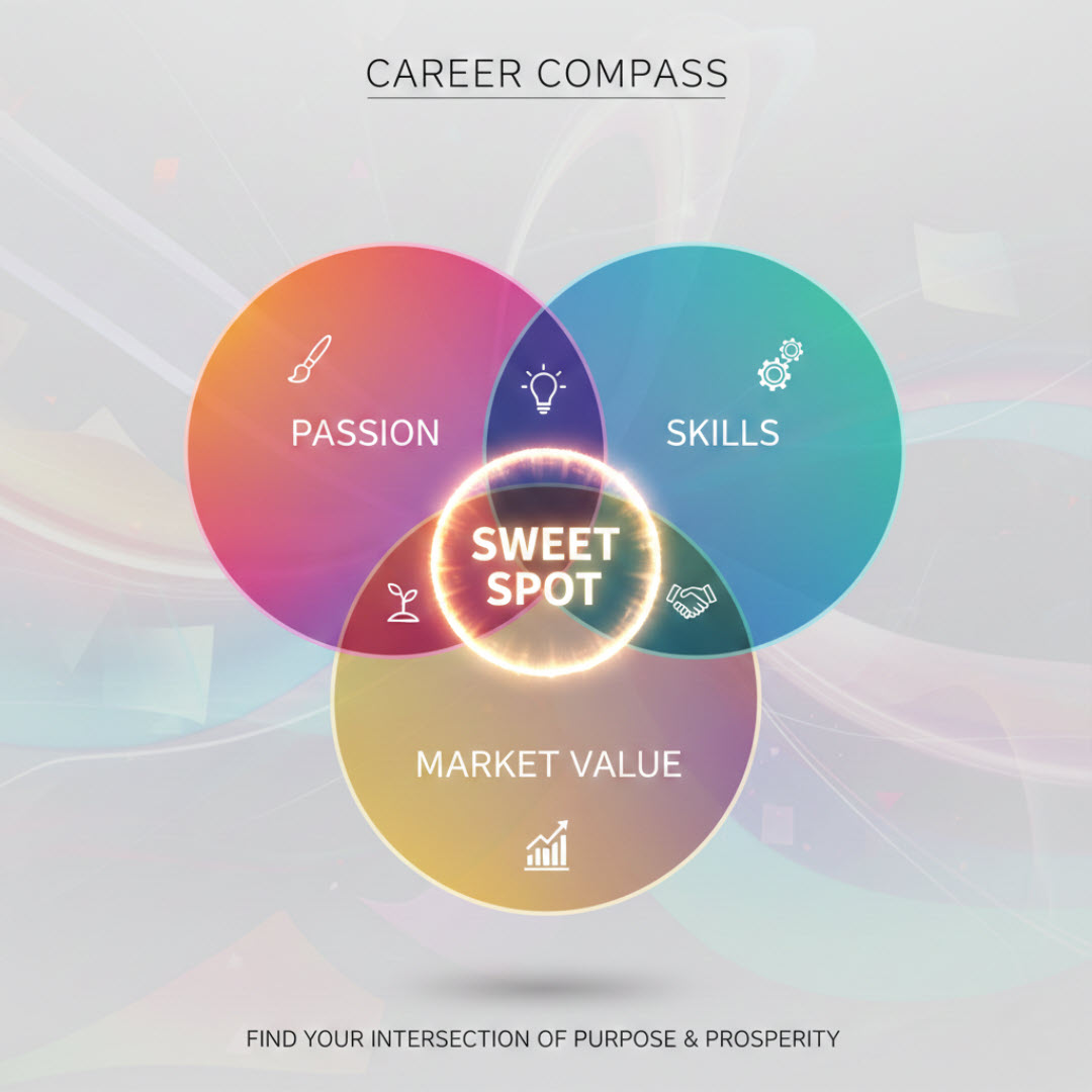 Tìm Sweet Spot – điểm giao giữa đam mê, năng lực và giá trị thị trường để phát triển sự nghiệp bền vững.