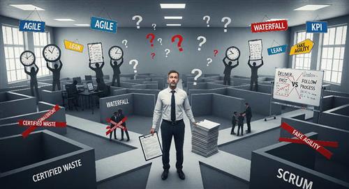 50 câu hỏi tu từ phơi bày nghịch lý trong quản lý dự án khi Agile, Lean, Scrum bị áp dụng sai và biến tướng thành hình thức.