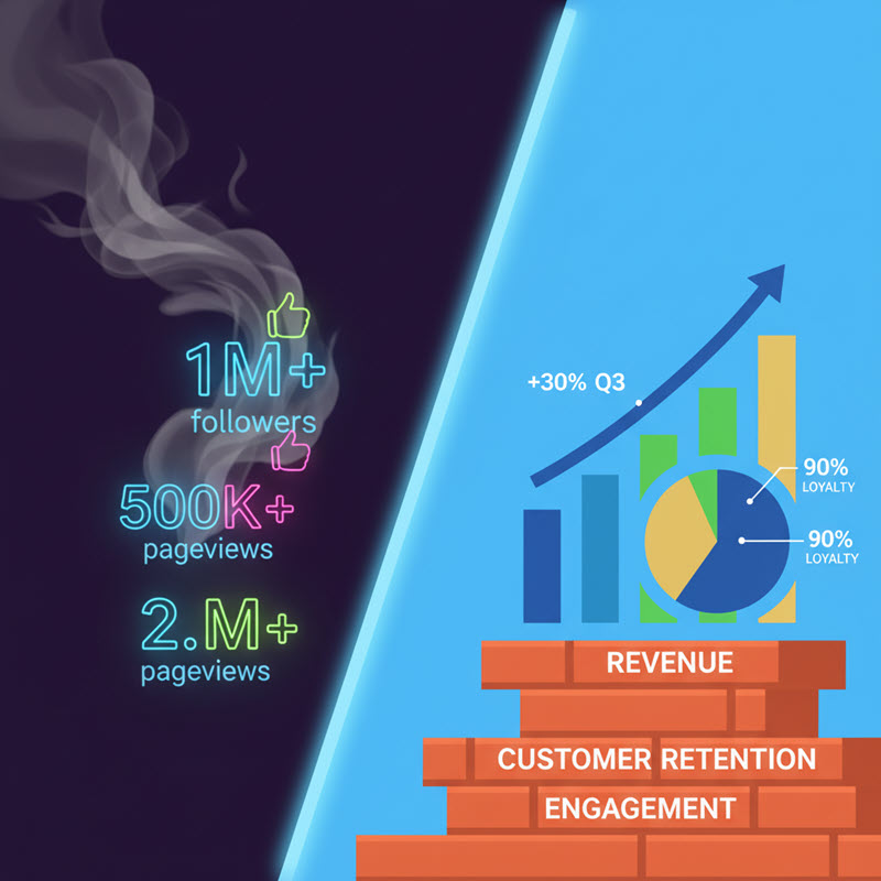 Chỉ số ảo (vanity metrics) trông ấn tượng nhưng không phản ánh hiệu quả kinh doanh hay giúp ra quyết định.