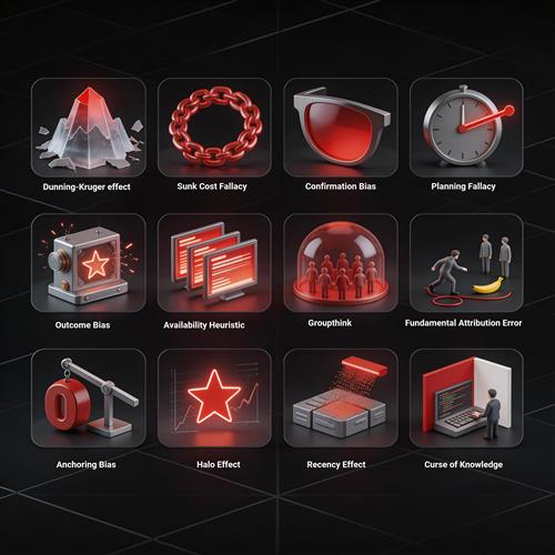 12 bẫy tư duy phổ biến khiến PM ra quyết định sai: Dunning-Kruger, sunk cost, confirmation bias… và cách nhận diện, tránh sai lầm hiệu quả