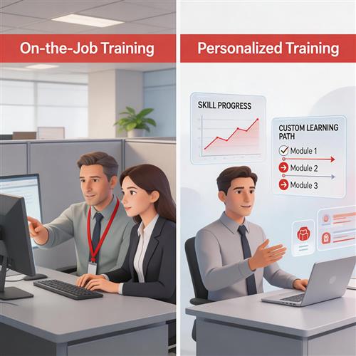 So sánh On-the-Job Training và Personalized Training: khác biệt về cách đào tạo, mức độ cá nhân hóa và cách doanh nghiệp phát triển kỹ năng nhân viên.
