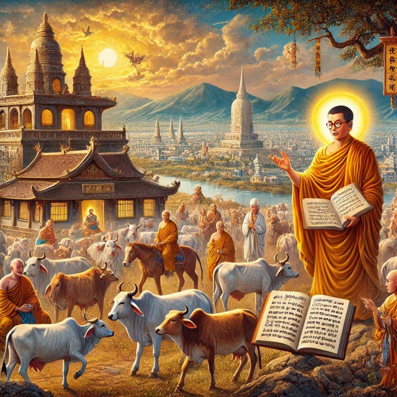 Đàn bò u mê và bài học sâu sắc từ Đức Phật về vô thường, nghiệp quả, và cách sống tỉnh thức để tránh mê muội trong cuộc đời.